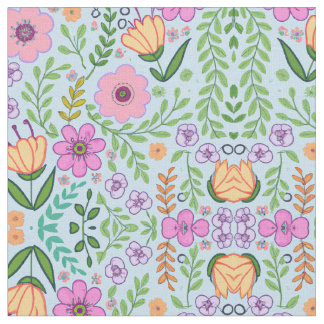 Hellfarbenes Muster nahtloser Blume Blau Stoff