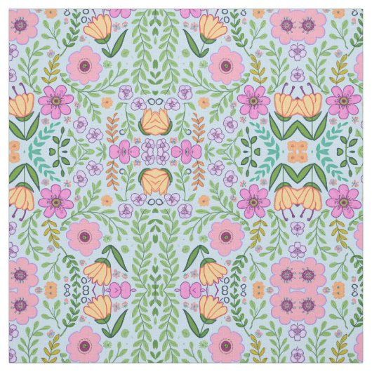 Hellfarbenes Muster nahtloser Blume Blau Stoff (Muster)