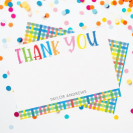 Hellfarbig Kariert Personalisiert Dankeschön Anmer Dankeskarte