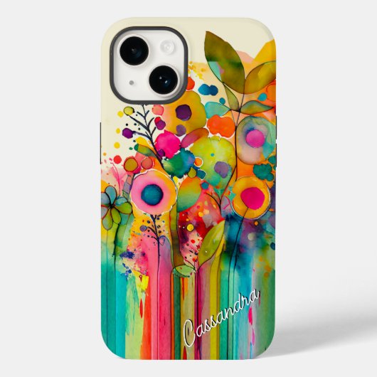Hellfarbig Moderne Blume Case-Mate iPhone Hülle (Rückseite)