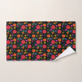 Hellfarbige Blume auf schwarz Badhandtuch Set (Handtuch)