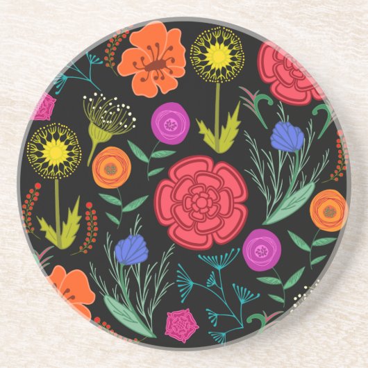Hellfarbige Blume Getränkeuntersetzer (Vorne)