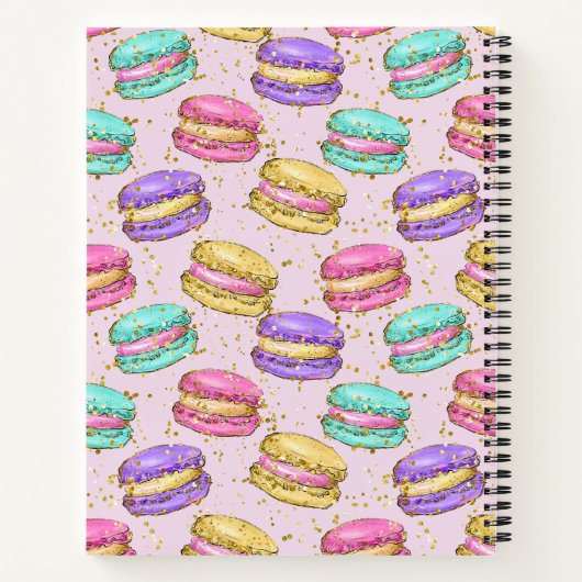 Hellfarbige französische Macarons Imitate Glitzer Notizblock (Rückseite)