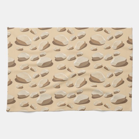 Hellfarbige Kiesel auf Sand verstreut Geschirrtuch (Horizontal)