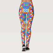 Hellfarbige Leggings zeigen ein abstraktes (Rückseite)