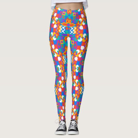Hellfarbige Leggings zeigen ein abstraktes (Vorderseite)