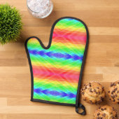 Hellfarbige Ofenhandschuh mit einem Regenbogen  (Oben unten)