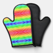 Hellfarbige Ofenhandschuh mit einem Regenbogen  (Vorderseite/Rückseite)