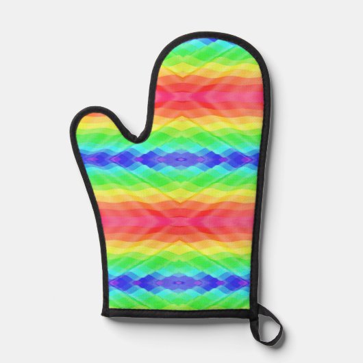 Hellfarbige Ofenhandschuhe mit einem Regenbogen  Ofenhandschuh (Vorderseite)