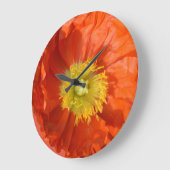 Hellfarbige Orange Mandarine Mohnblume Blume Große Wanduhr (Winkel)