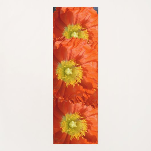 Hellfarbige Orange Mandarine Mohnblume Blume Yogamatte (Vorderseite)