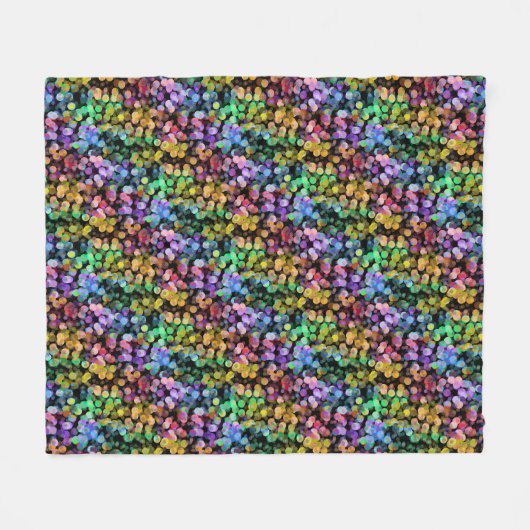 Hellfarbige Regenbogen-Confetti-Punkte Fleecedecke (Vorderseite (Horizontal))
