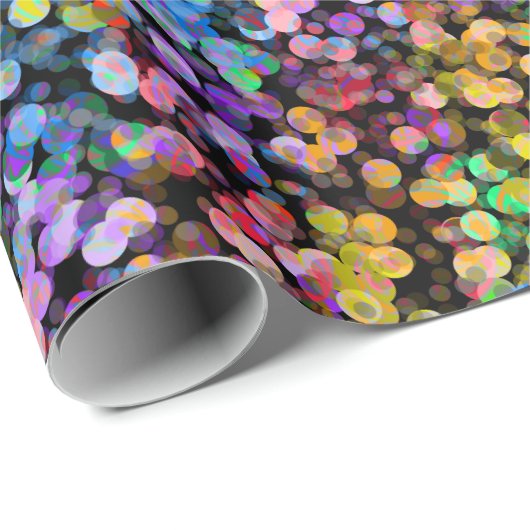 Hellfarbige Regenbogen-Confetti-Punkte Geschenkpapier (Rolleneckpunkt)