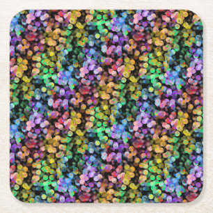 Hellfarbige Regenbogen-Confetti-Punkte Rechteckiger Pappuntersetzer