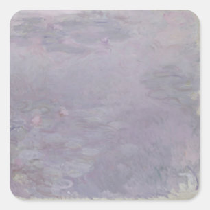 Hellfarbige Wasserlilien Claudes Monet Quadratischer Aufkleber