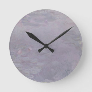 Hellfarbige Wasserlilien Claudes Monet   Runde Wanduhr