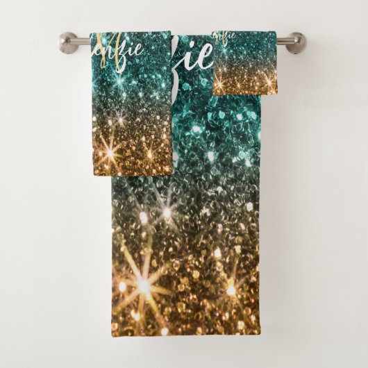 Hellfarbiger Glitzer Badhandtuch Set (Insitu)