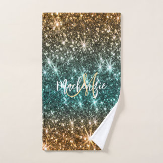 Hellfarbiger Glitzer Badhandtuch Set