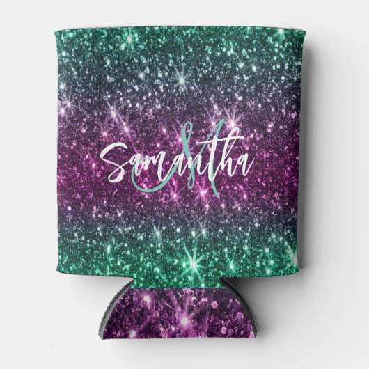 Hellfarbiger Glitzer Dosenkühler (Vorderseite)