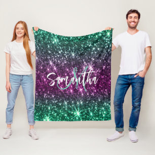 Hellfarbiger Glitzer Fleecedecke