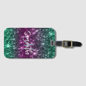 Hellfarbiger Glitzer Gepäckanhänger (Vorderseite (Horizontal))