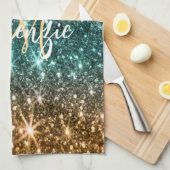 Hellfarbiger Glitzer Geschirrtuch (Viertel Falte)