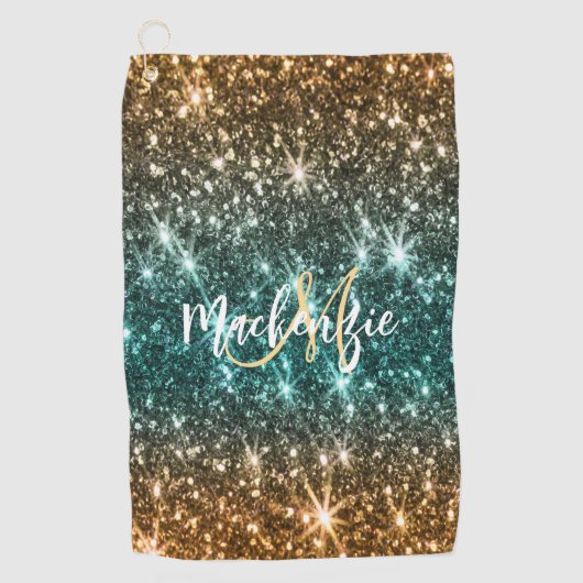 Hellfarbiger Glitzer Golfhandtuch (Vorderseite)