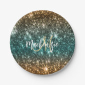 Hellfarbiger Glitzer Pappteller (Vorderseite)