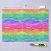 Hellfarbiger Regenbogen-Glitzer Gold Agate Seidenpapier (Handwerk)