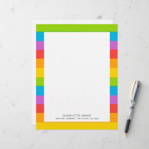 Hellfarbiger Regenbogen Personalisiert Briefbogen