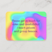 Hellfarbiger Regenbogen Visitenkarte (Rückseite)