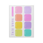 Hellfarbiger Regenbogen-Wochenplaner Notizblock (Rotiert)