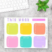 Hellfarbiger Regenbogen-Wochenplaner Notizblock