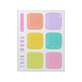 Hellfarbiger Regenbogen-Wochenplaner Notizblock (Rotiert)