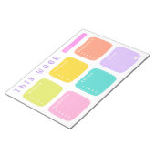 Hellfarbiger Regenbogen-Wochenplaner Notizblock (angewinkelt)