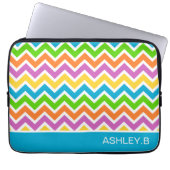 Hellfarbiger Regenbogen Zickzack Personalisiert Laptopschutzhülle (Vorderseite)