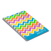 Hellfarbiger Regenbogen Zickzack Personalisiert Notizblock (Rechte Seite)