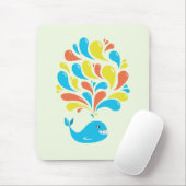 Hellfarbiger Splash Happy Cartoon Whale Mousepad (Mit Mouse)