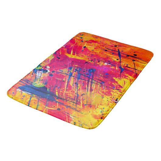 Hellfarbiger Spritzer Paint Abstrakt Badematte (Schrägansicht)