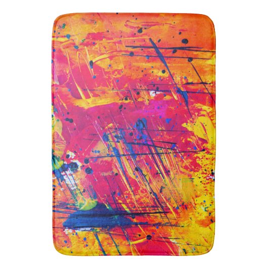 Hellfarbiger Spritzer Paint Abstrakt Badematte (Vorderseite Vertikal)