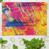Hellfarbiger Spritzer Paint Abstrakt Geschirrtuch (Gefaltet)