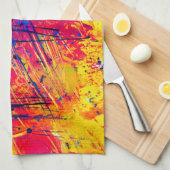 Hellfarbiger Spritzer Paint Abstrakt Geschirrtuch (Viertel Falte)