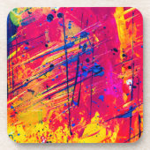 Hellfarbiger Spritzer Paint Abstrakt Getränkeuntersetzer (Vorderseite)