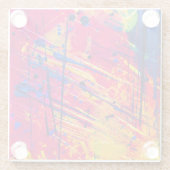 Hellfarbiger Spritzer Paint Abstrakt Glasuntersetzer (Rückseite)