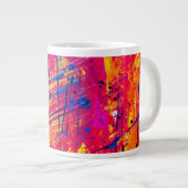Hellfarbiger Spritzer Paint Abstrakt Jumbo-Tasse (Vorderseite Rechts)