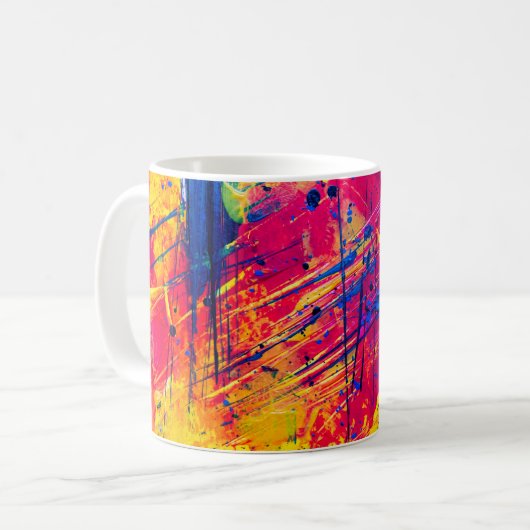 Hellfarbiger Spritzer Paint Abstrakt Kaffeetasse (Vorderseite Links)