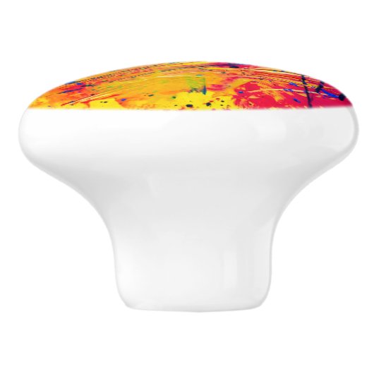 Hellfarbiger Spritzer Paint Abstrakt Keramikknauf (Seitenansicht)