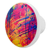 Hellfarbiger Spritzer Paint Abstrakt Keramikknauf (Rechts)