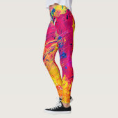 Hellfarbiger Spritzer Paint Abstrakt Leggings (Links)