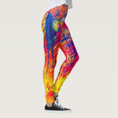 Hellfarbiger Spritzer Paint Abstrakt Leggings (Rechts)